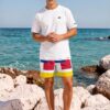Chace Limestone Rocks The Art Series (Four Squares) Swim Trunks canvas deck shoes champion t-shirt yellow blue red white front art concierge clothing jpg