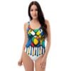 The Cartoon Series (Painted Rackets) One Piece Swimsuit multi colored front art concierge clothing 4 The Cartoon Series (Painted Rackets) One Piece Swimsuit multi colored front art concierge clothing 4