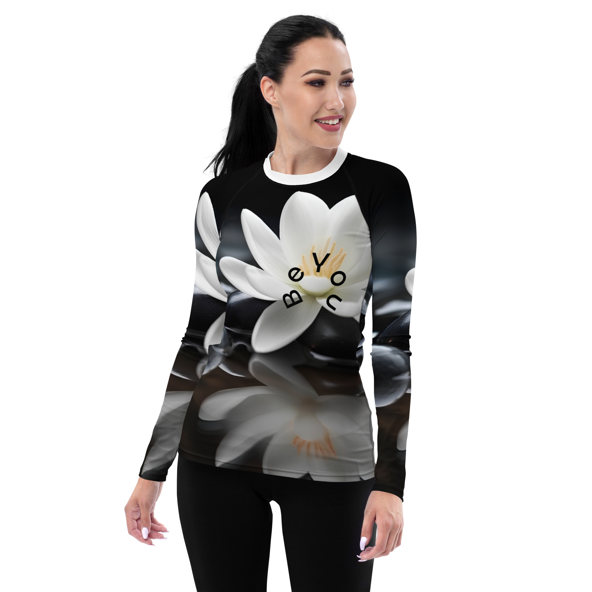 all over print womens rash guard white front 661718f5983ac jpg