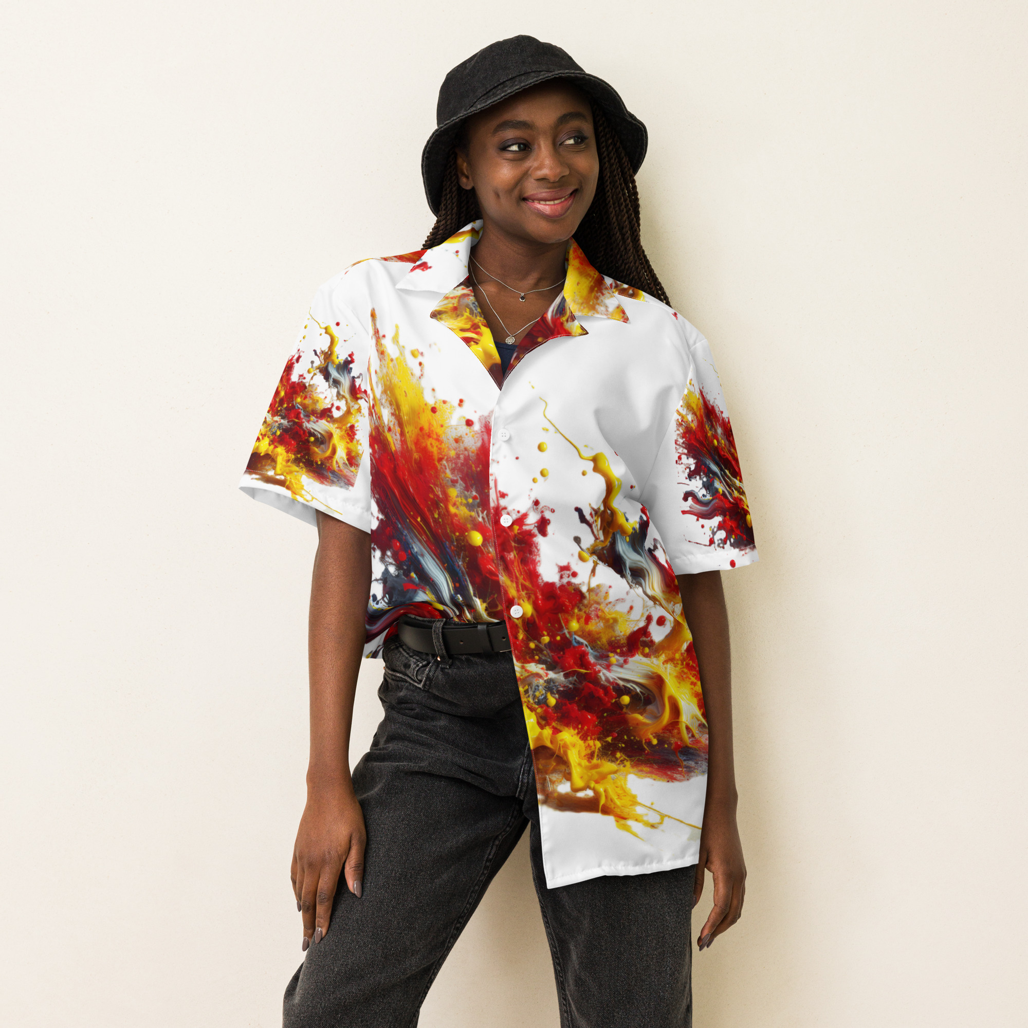all over print unisex button shirt white front 6639ad806d605 jpg