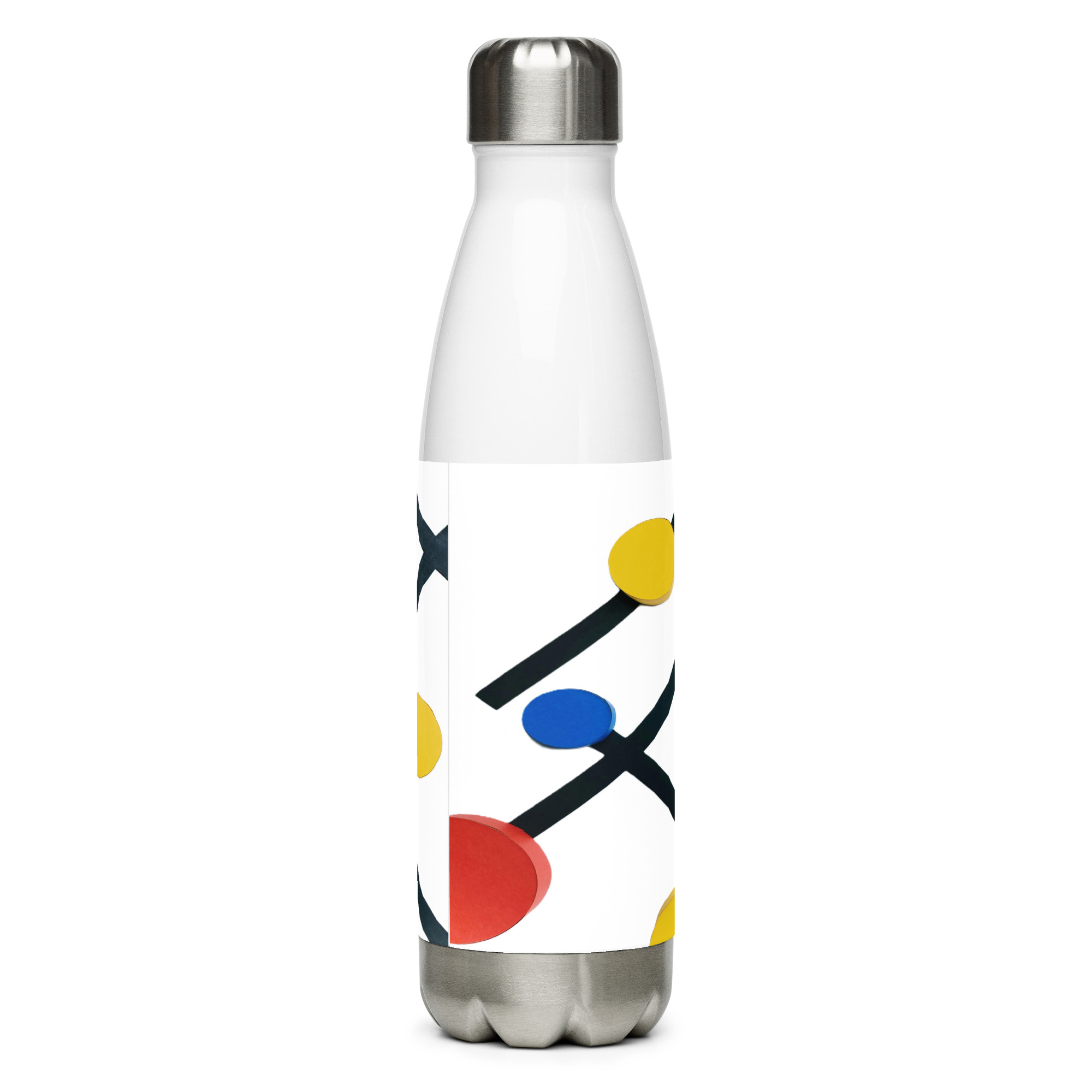 The Colored Dots Stainless Steel Water Bottle - The Art Concierge Clothing