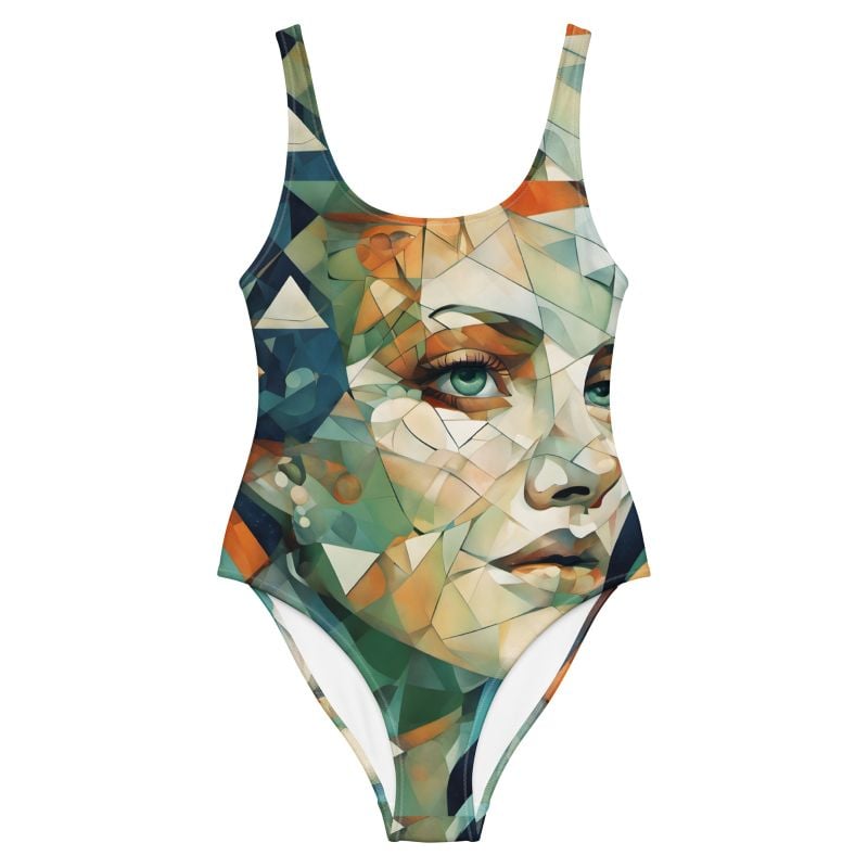 The Art Series (Metropolis 60’s) One Piece Swimsuit multi colored front art concierge clothing JPG