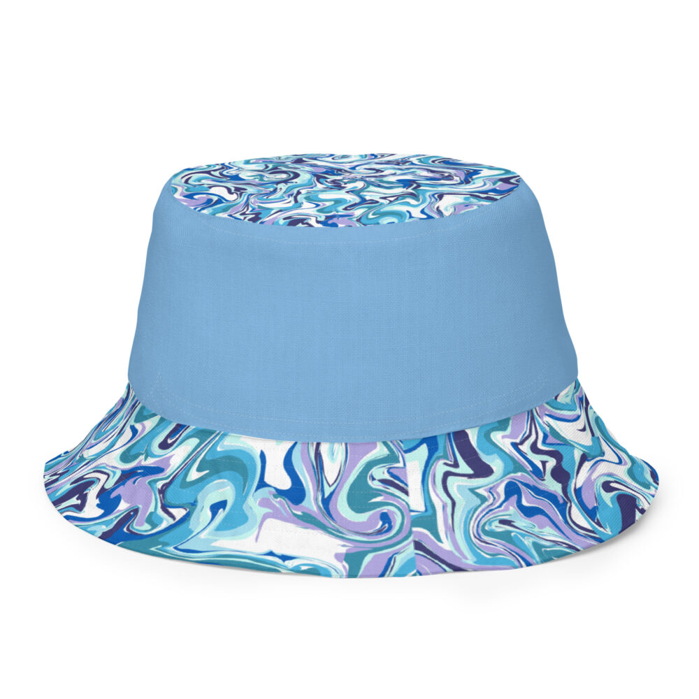 blue marble reversible bucket hat blue front outside art concierge clothing jpg