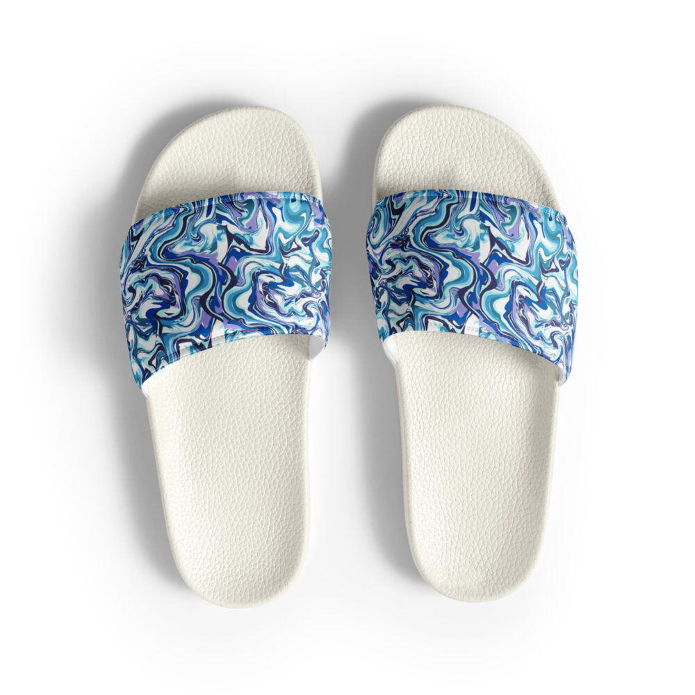 blue marble unisex slides blue front art concierge clothing jpg