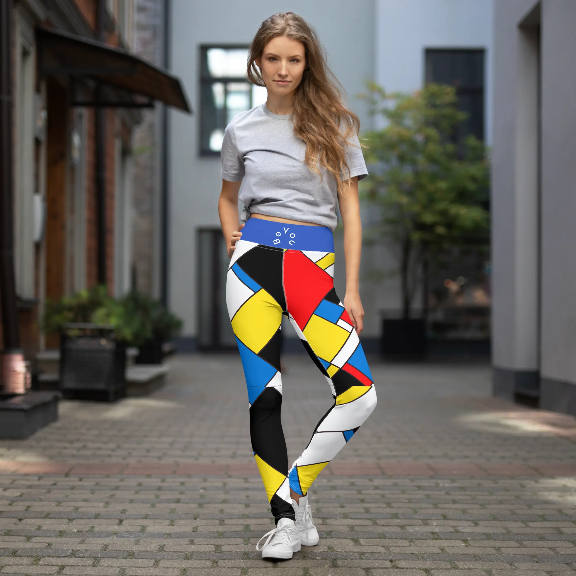 mondrian inspired yoga leggings art concierge clothing