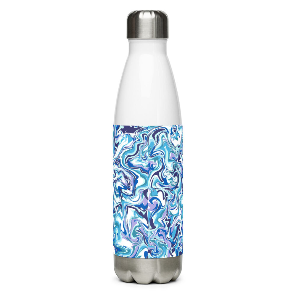 blue marble stainless steel water bottle white 17 oz art concierge clothing jpg