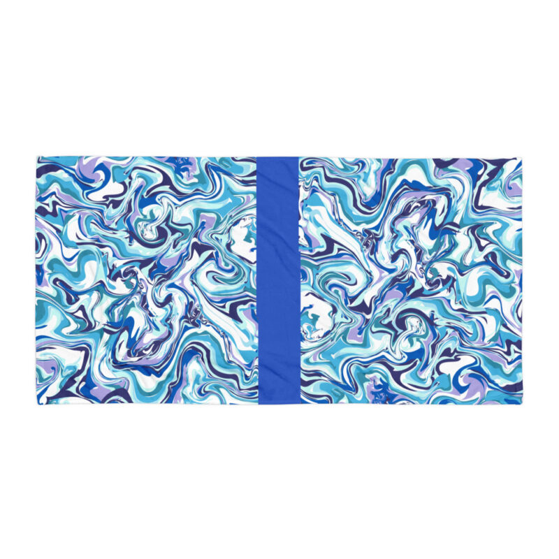 blue marble sublimated towel white 30x60 flat art concierge clothing jpg