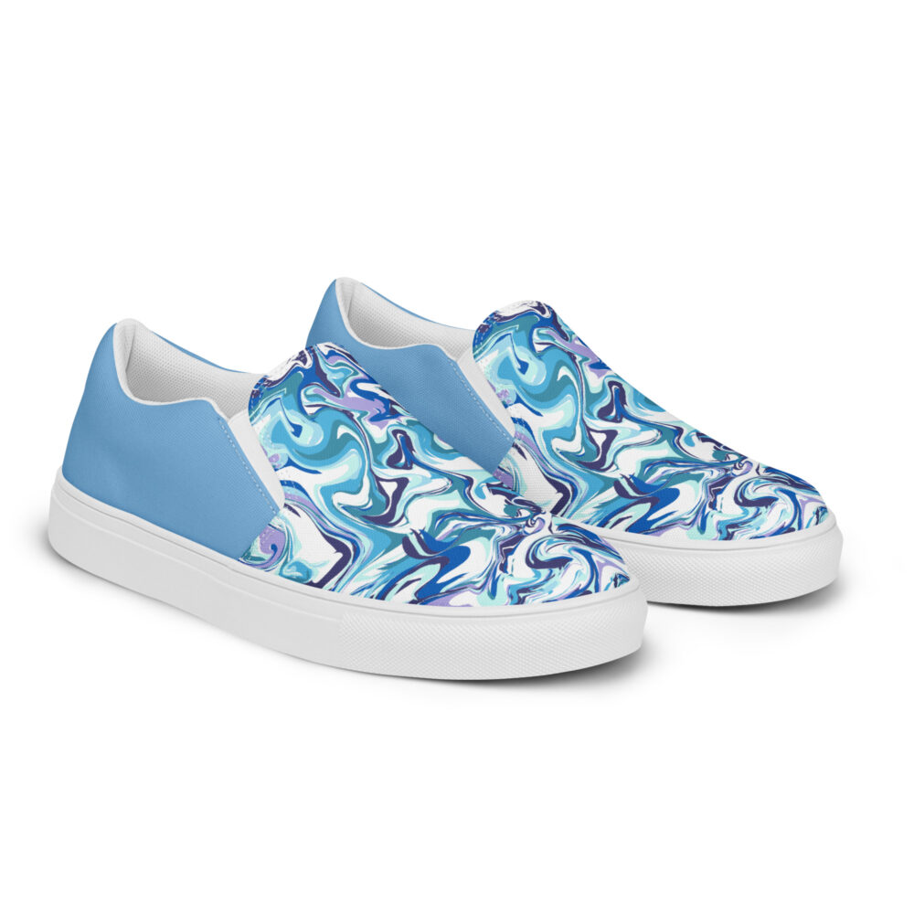 blue marble womens slip on canvas shoes white art concierge clothing jpg