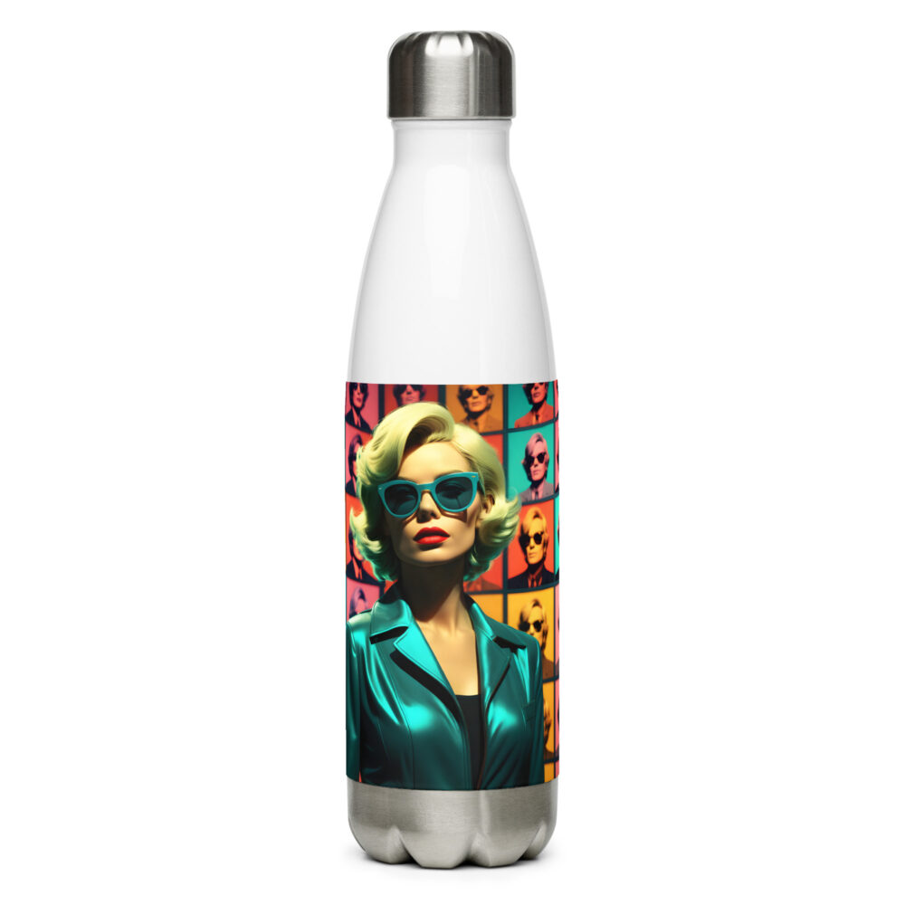 ode to warhol stainless steel water bottle white 17 oz art concierge clothing jpg