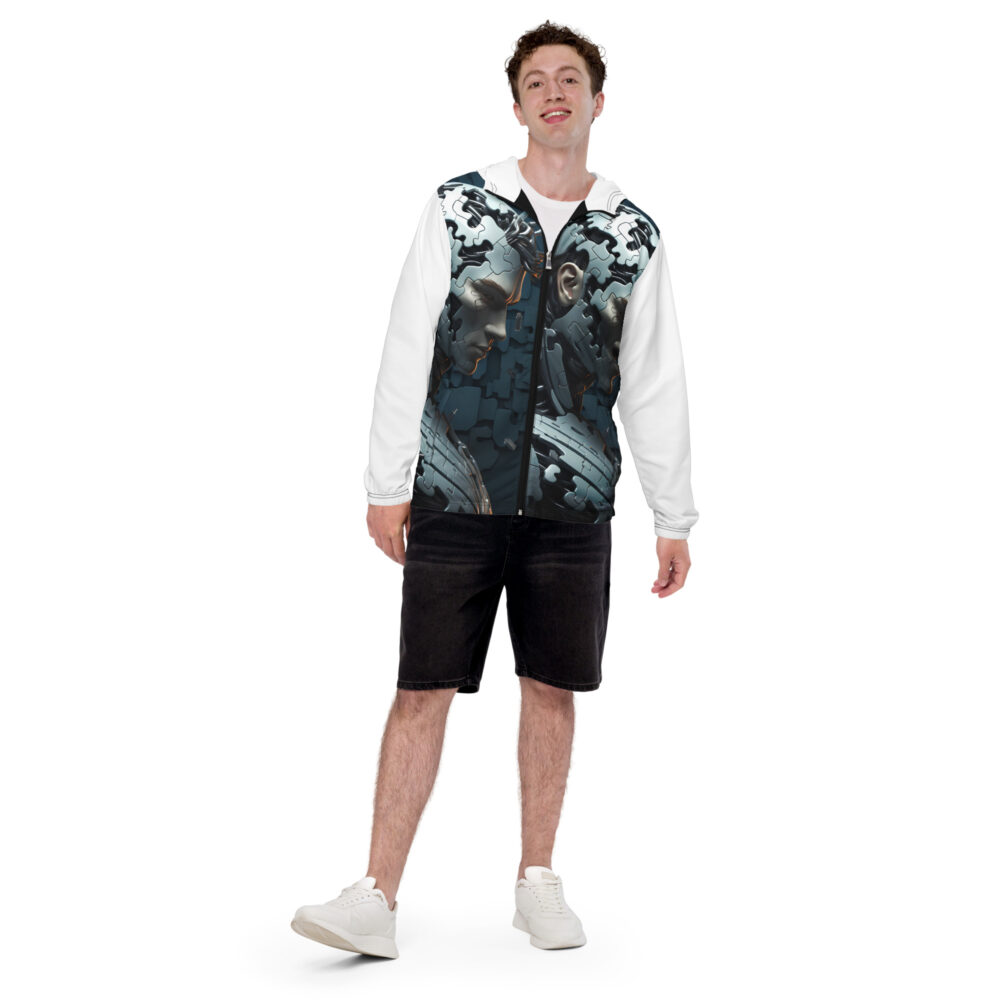 robot windbreaker black and white front art concierge clothing jpg