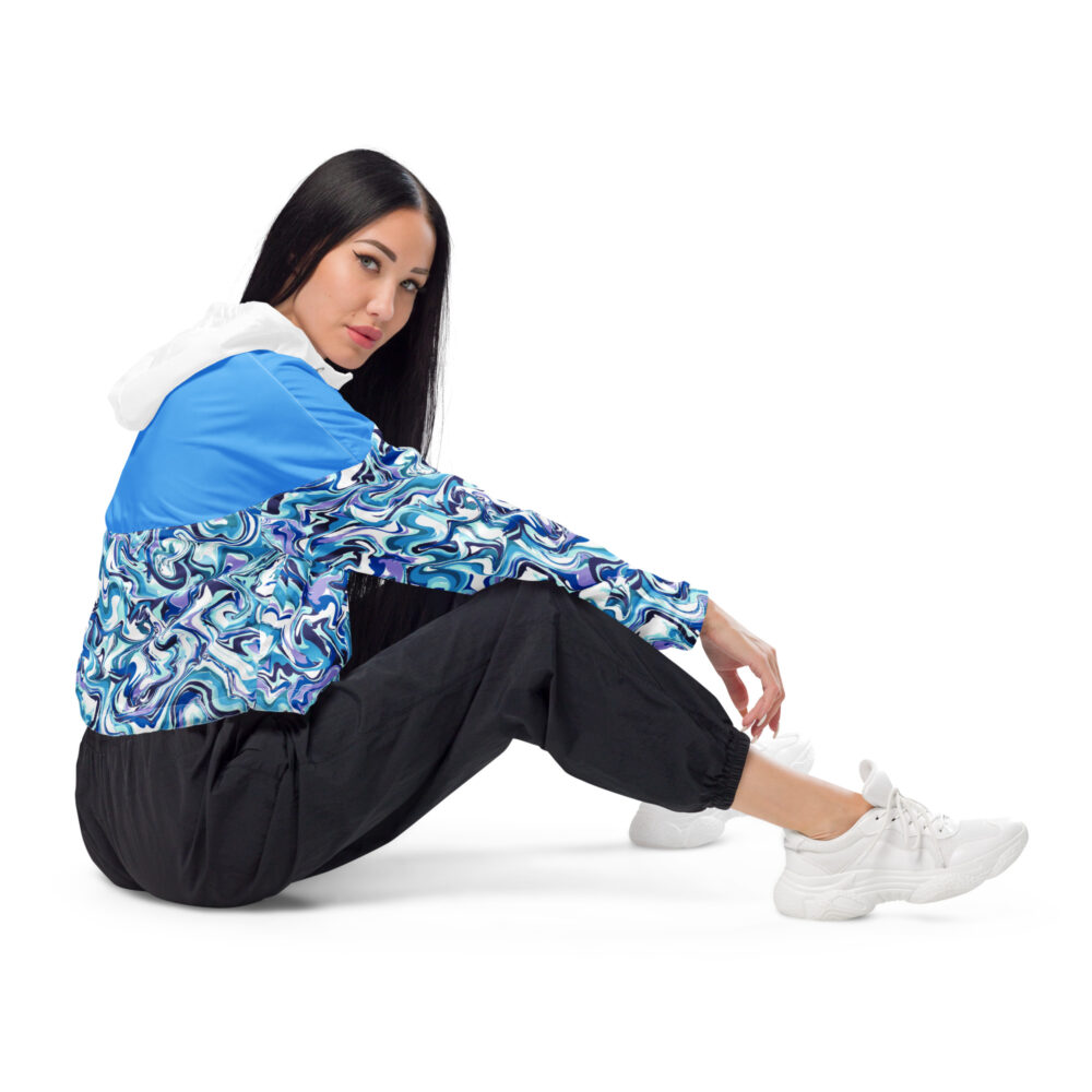 blue marble womens cropped windbreaker art concierge clothing jpg