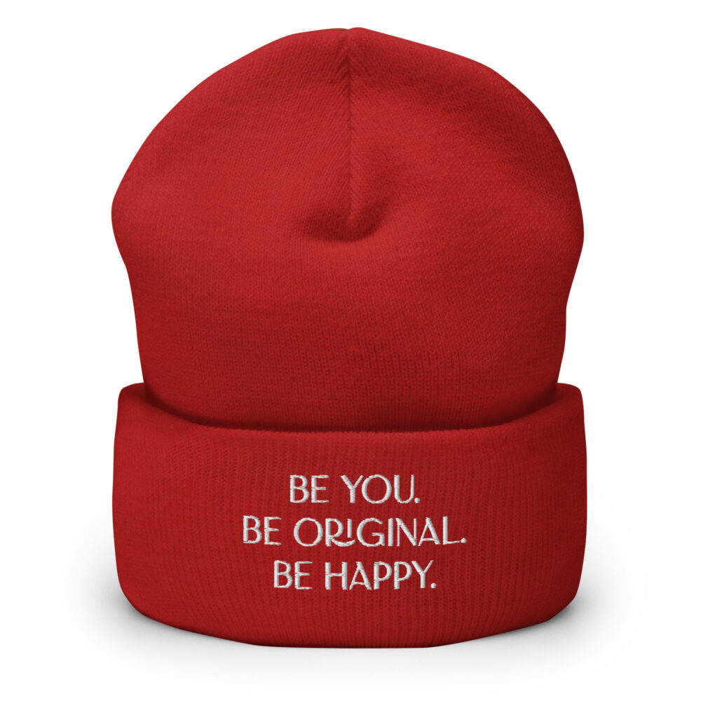 The Be You (Red) Cuffed Beanie art concierge clothing jpg