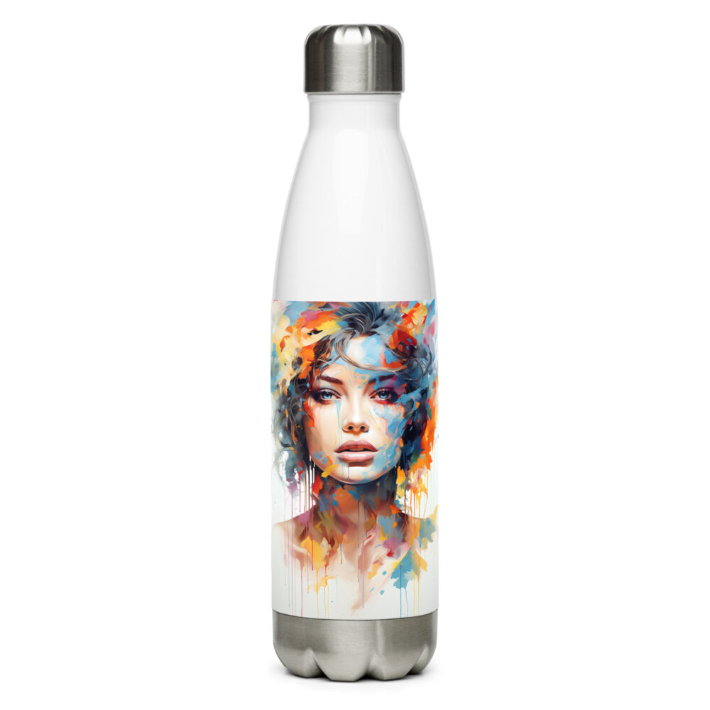 the lady in water colors 2 stainless steel water bottle art concierge clothing jpg