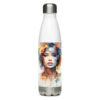 the lady in water colors 2 stainless steel water bottle art concierge clothing jpg