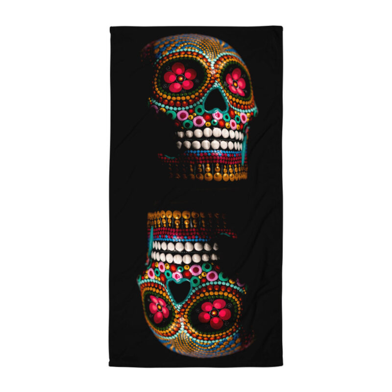 beaded skull sublimated towel 30x60 art concierge clothing jpg