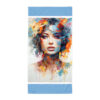 the lady in water colors 2 towel art concierge clothing jpg