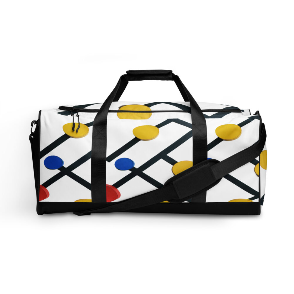 The Colored Dots Duffle Bag white right front art concierge clothing jpg