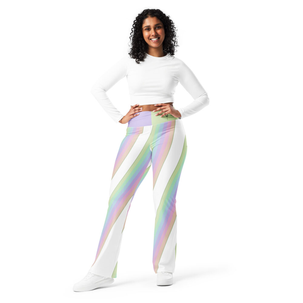 The Lime Cream Flare Yoga Leggings art concierge clothing jpg