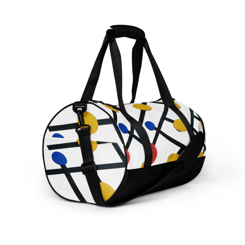 The Colored Dots Gym Bag white right front art concierge clothing jpg