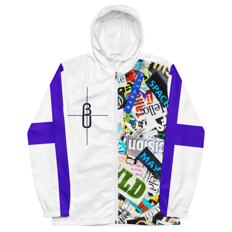 The Headlines Windbreaker windbreaker white front art concierge clothing jpg