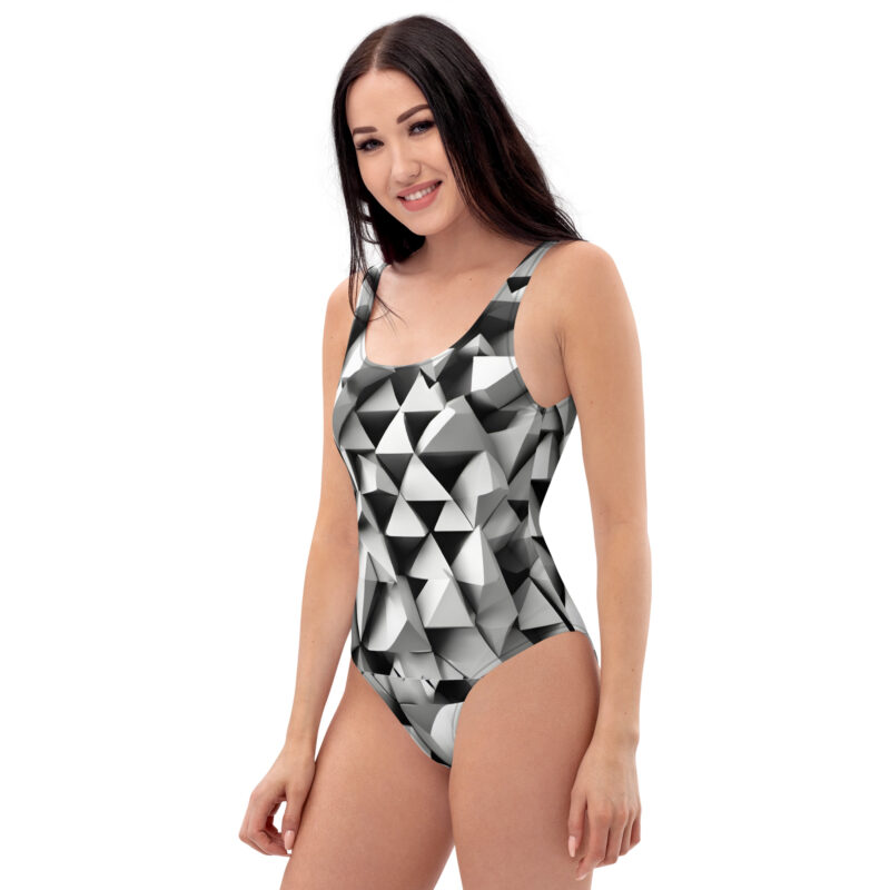 The Triangles (Black) One-Piece Swimsuit black left art concierge clothing jpg