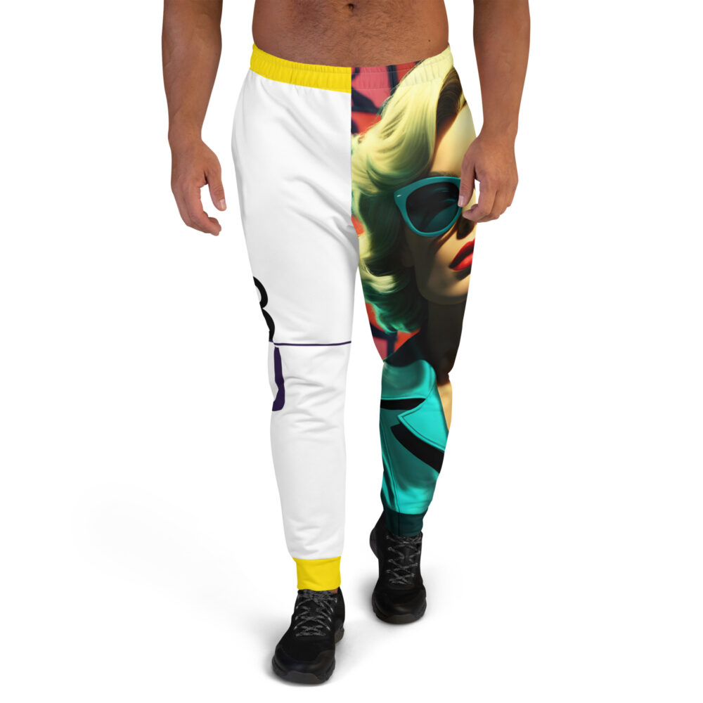 The Ode to Warhol 2 Men's Joggers white front art concierge clothing jpg