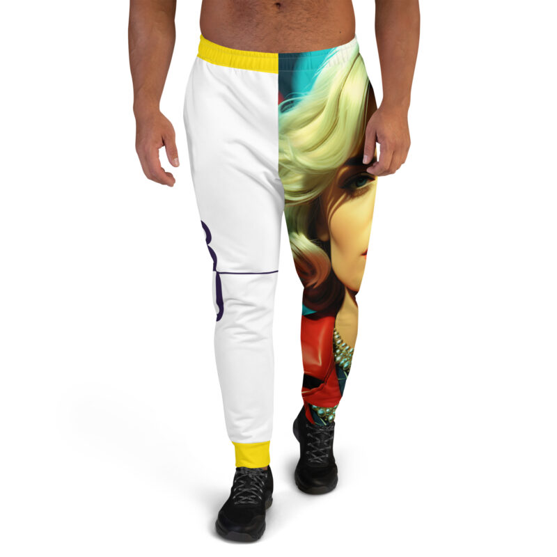 The Ode to Warhol 1 Men's Joggers white front art concierge clothing jpg