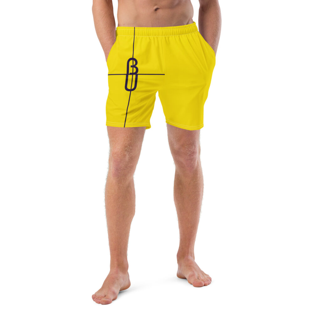 The Solid Yellow Swim Trunks red front art concierge clothing jpg