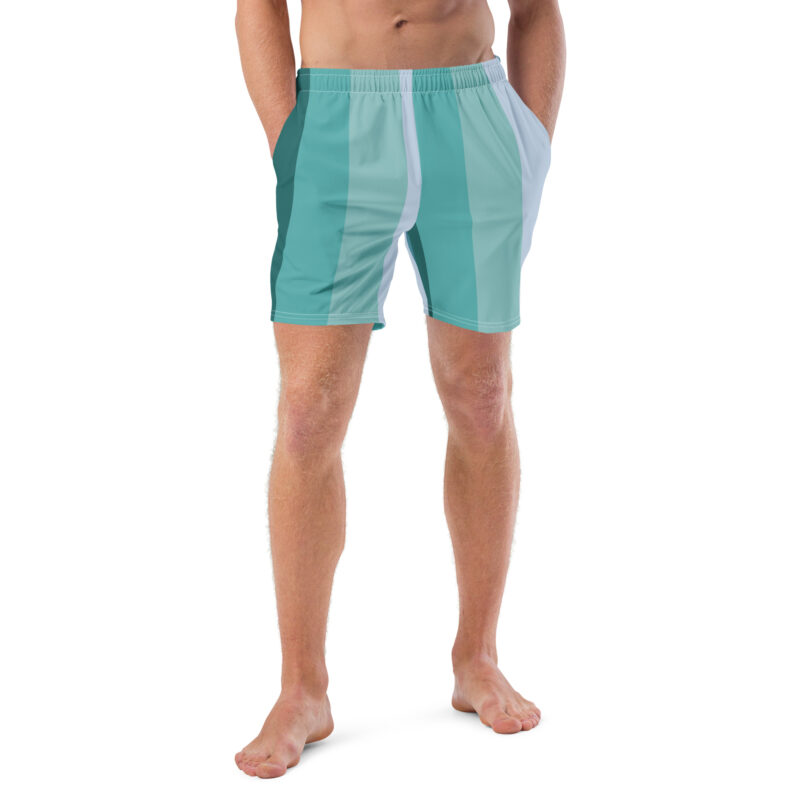 The Sea Foam Striped Swim Trunks front art concierge clothing jpg