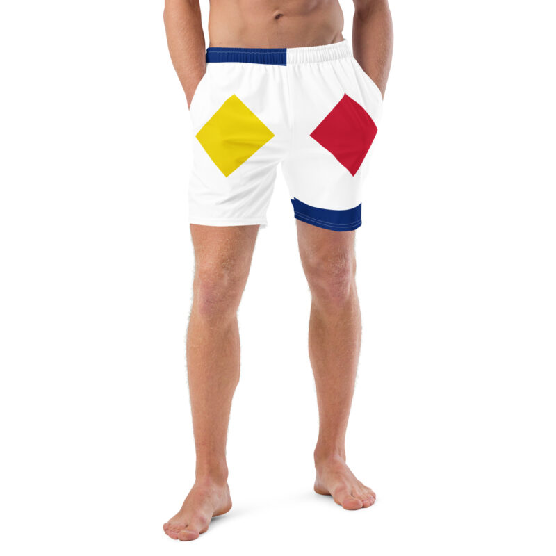 The Three Square Swim Trunks front art concierge clothing jpg