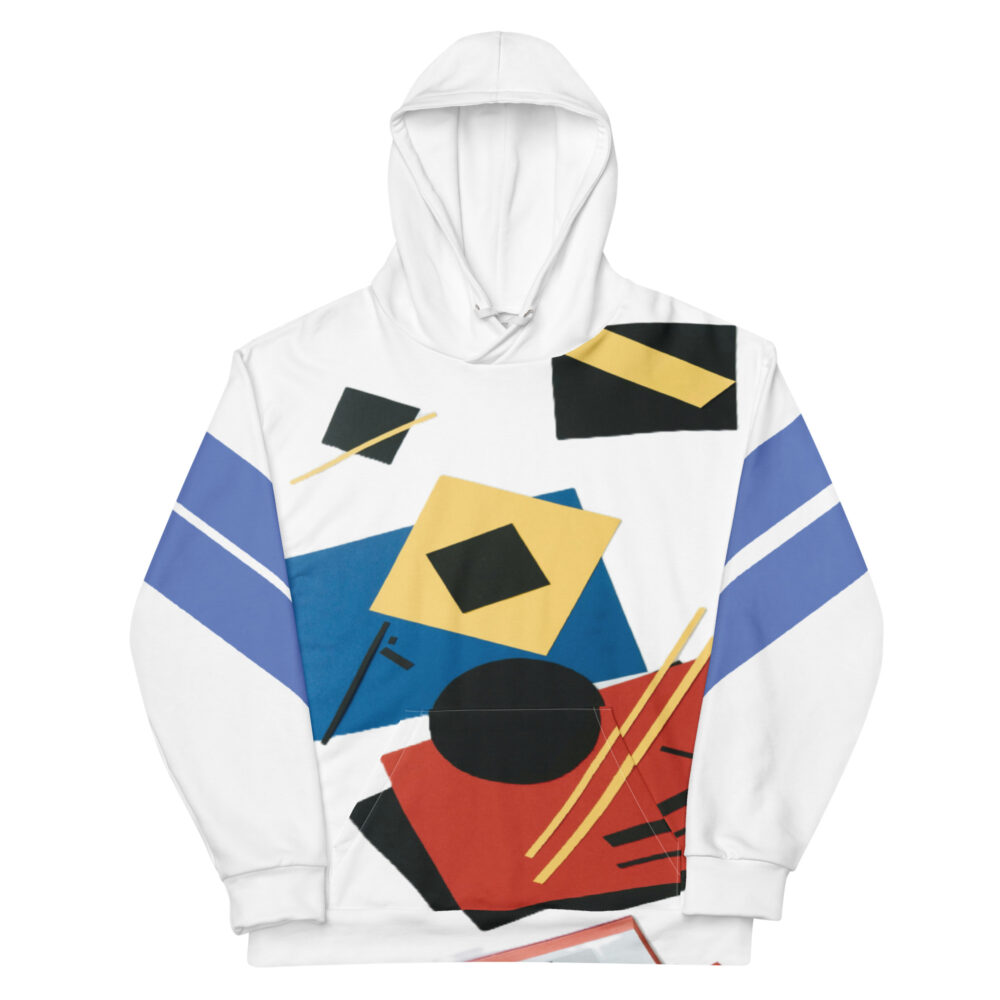 The Geometric Abstract Hoodie white front art concierge clothing jpg