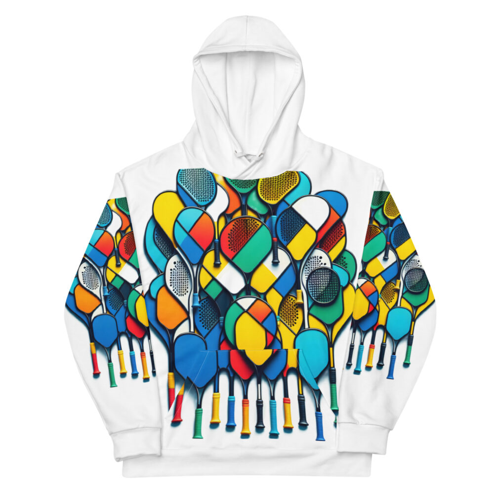 The Painted Rackets Hoodie white front art concierge clothing jpg