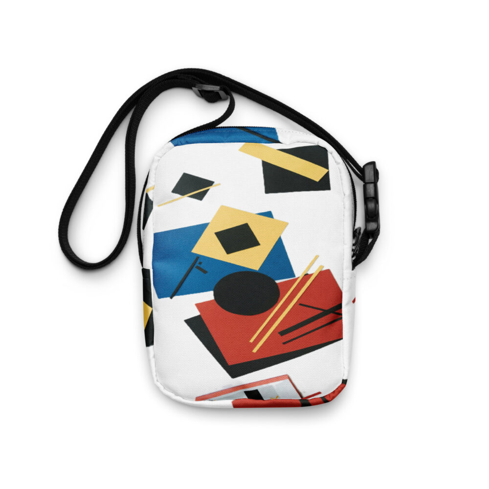 The Geometric Abstract Utility Crossbody Bag white back art concierge clothing jpg