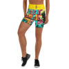 The Ode to Warhol Yoga Shorts yellow front art concierge clothing jpg