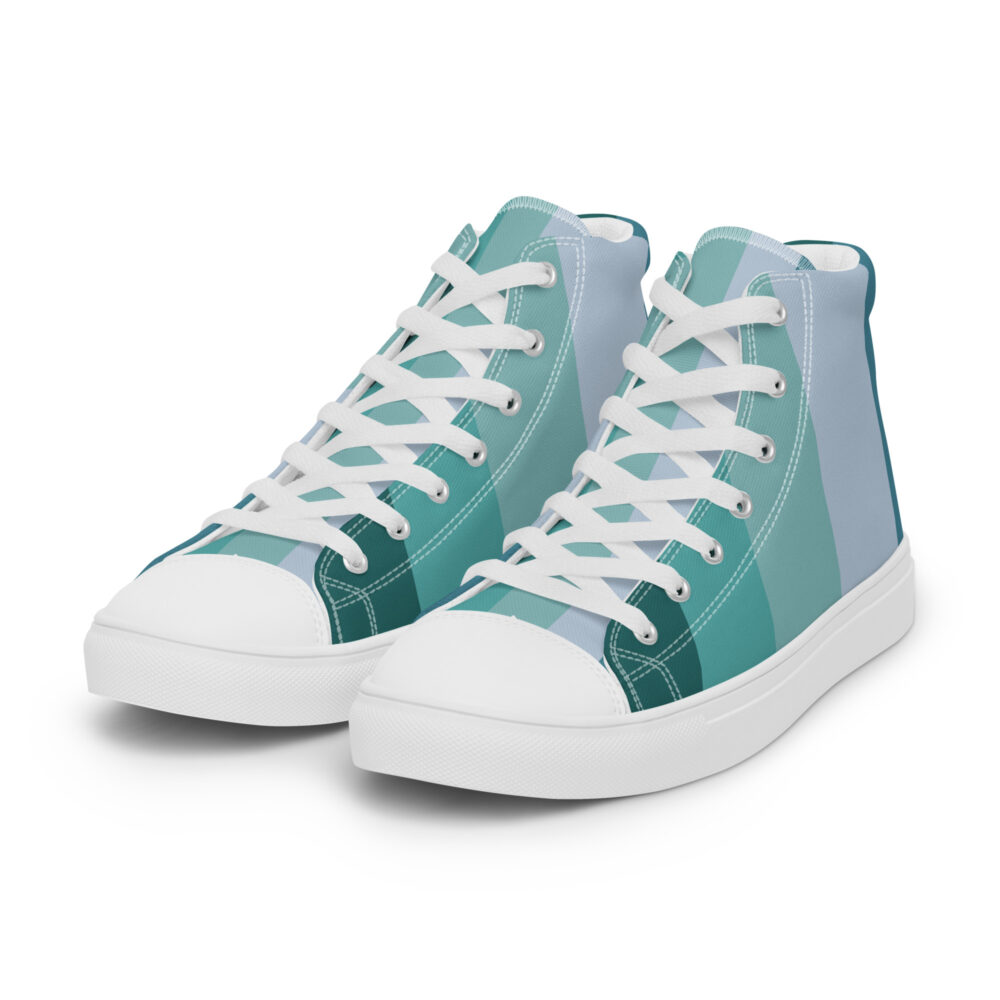 New: The Seafoam Blue Men’s High Top Shoes seafoam left front art concierge clothing jpg