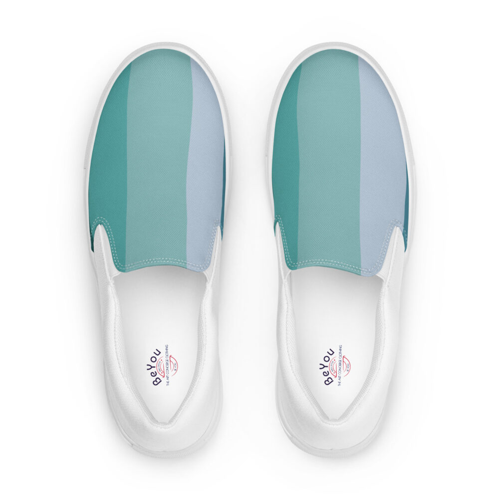 The Seafoam Men’s Slip-on Deck Shoes front art concierge clothing jpg