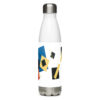 The Geometric Abstract Stainless Steel Water Bottle white 17 oz front art concierge clothing jpg