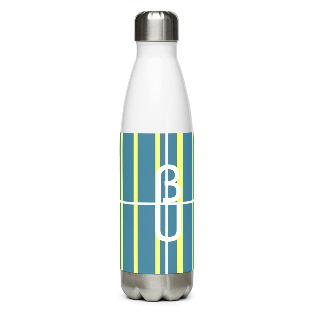 The Stripes Series (Dirty Blue) Stainless Steel Water Bottle 17 oz front art concierge clothing jpg