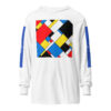 The Ode to Mondrian Hooded Long-sleeve Tee white front art concierge clothing jpg