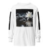 The Yoga Stones Hooded Long-sleeve Tee white front art concierge clothing jpg