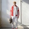 Nils The Stripes Series (Ferrari Red) track jacket fleece joggers canvas high tops Ferrari red white black front art concierge clothing jpg