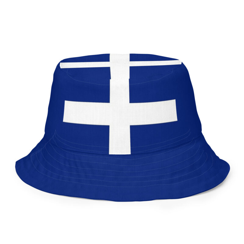 The Nautical Diver Reversible Bucket Hat blue front outside art concierge clothing jpg