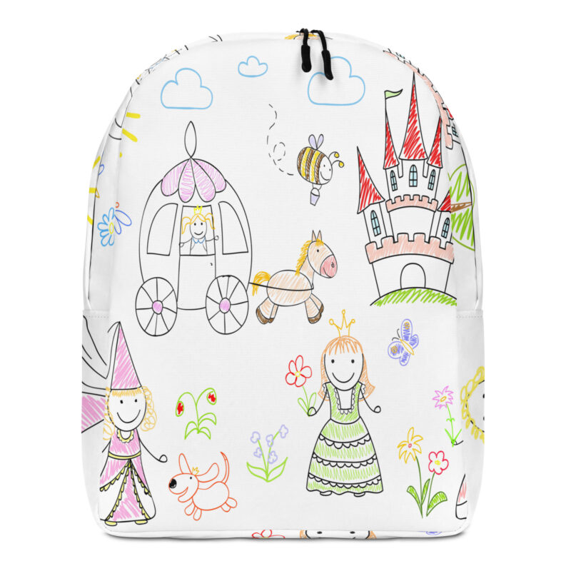 The Baby Stuff Minimalist Backpack cartoon in white front art concierge clothing jpg
