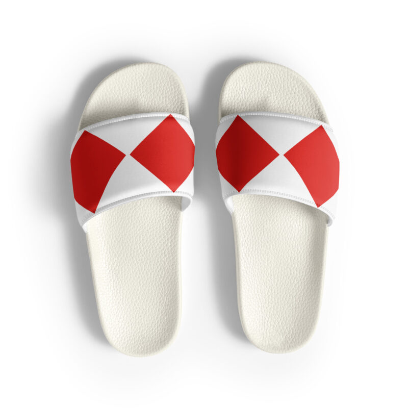 Nautical Foxtrot Slides red and white front art concierge clothing jpg Nautical Foxtrot Slides red and white front art concierge clothing jpg