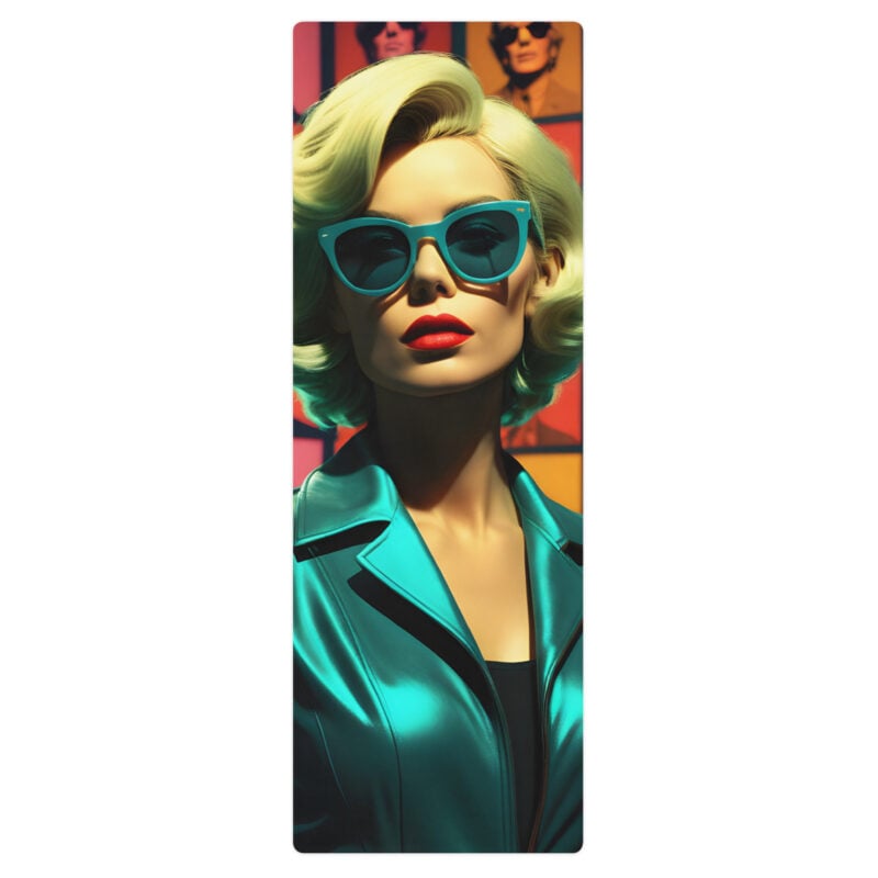 the ode to warhol 2 yoga mat yellow and grey front art concierge clothing jpg