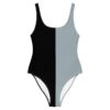The Bauhaus Series (Grey and Black) One Piece Swimsuit black grey front art concierge clothing 2
