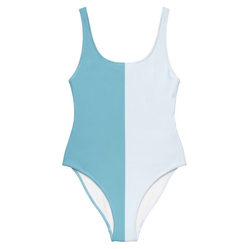 The Bauhaus Series (Light Blue) One Piece Swimsuit light blue front art concierge clothing