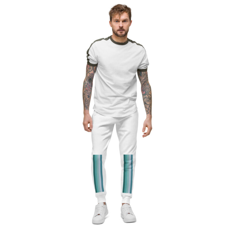 The Stripes Series (Seafoam Blue) Fleece Sweatpants seafoam blue and white front art concierge clothing jpg The Stripes Series (Seafoam Blue) Fleece Sweatpants seafoam blue and white front art concierge clothing jpg
