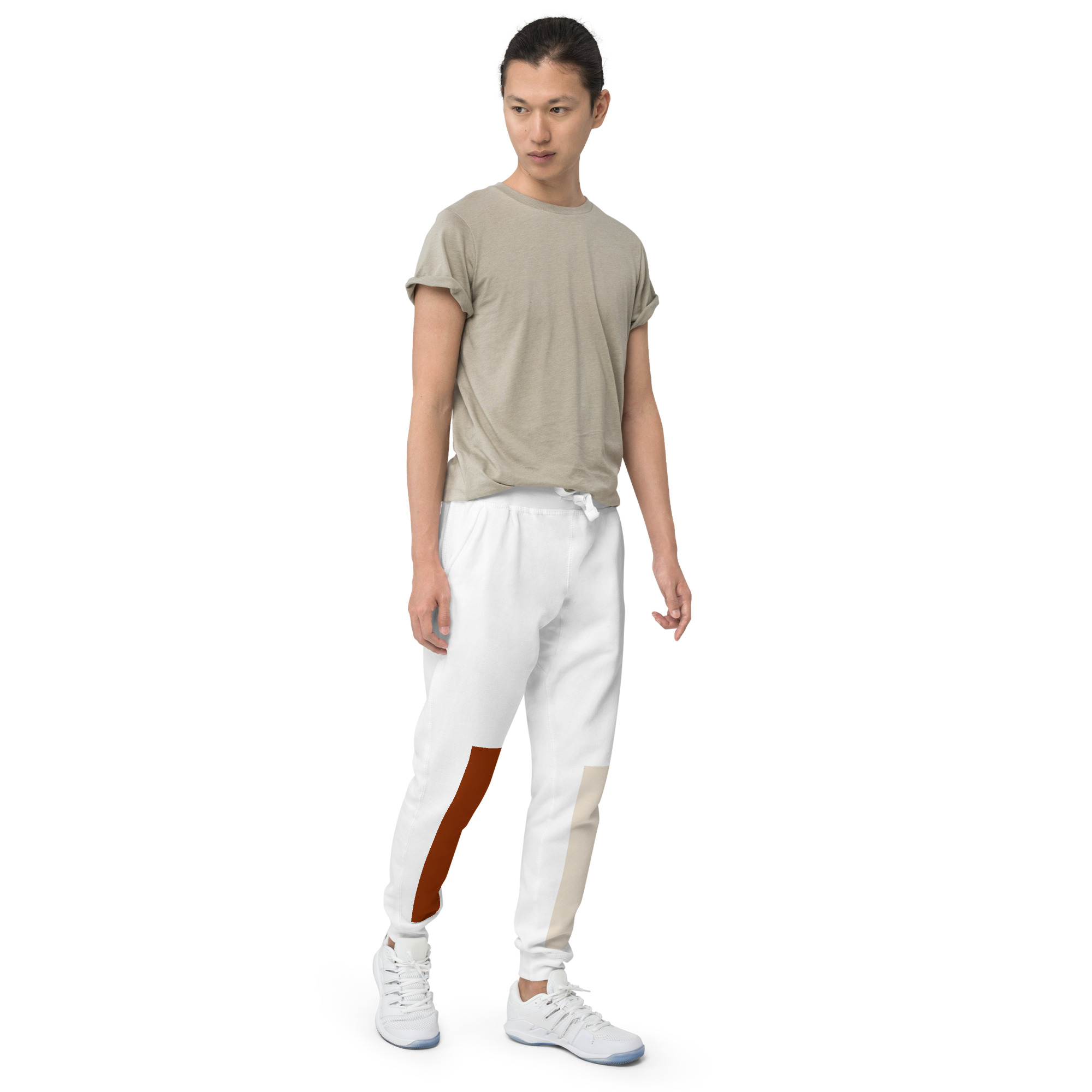 unisex fleece sweatpants white right front 6827d6872235d jpg