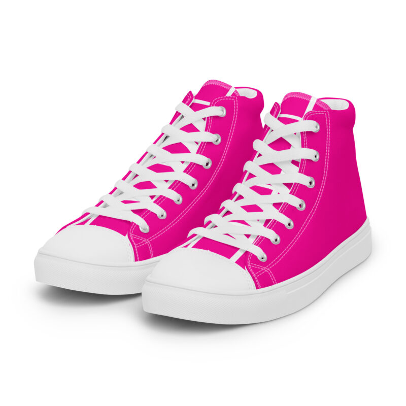 The Artist's High Top (Neon Pink) Women’s Shoes neon pink and white left front art concierge clothing jpg